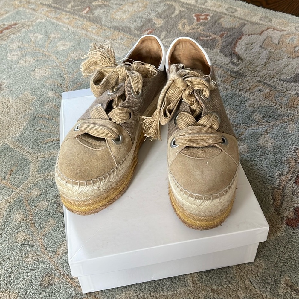 Chloe Qai Platform Espadrille Sneakers EU 39 in Dusty Khaki